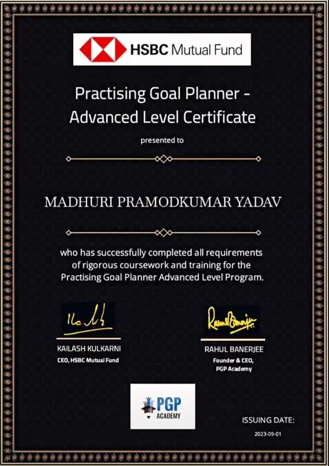 NSE Academy - Financial Goal Planner Certificate